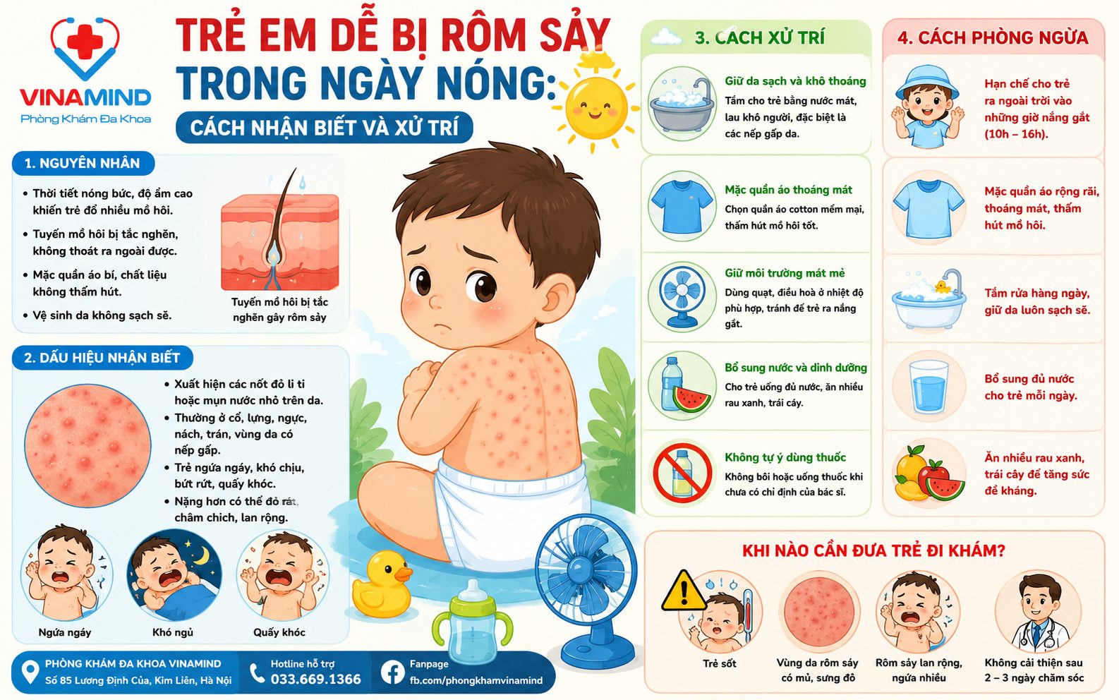 Trẻ Em Dễ Bị Rôm Sảy Trong Ngày Nóng: Cách Nhận Biết Và Xử Trí