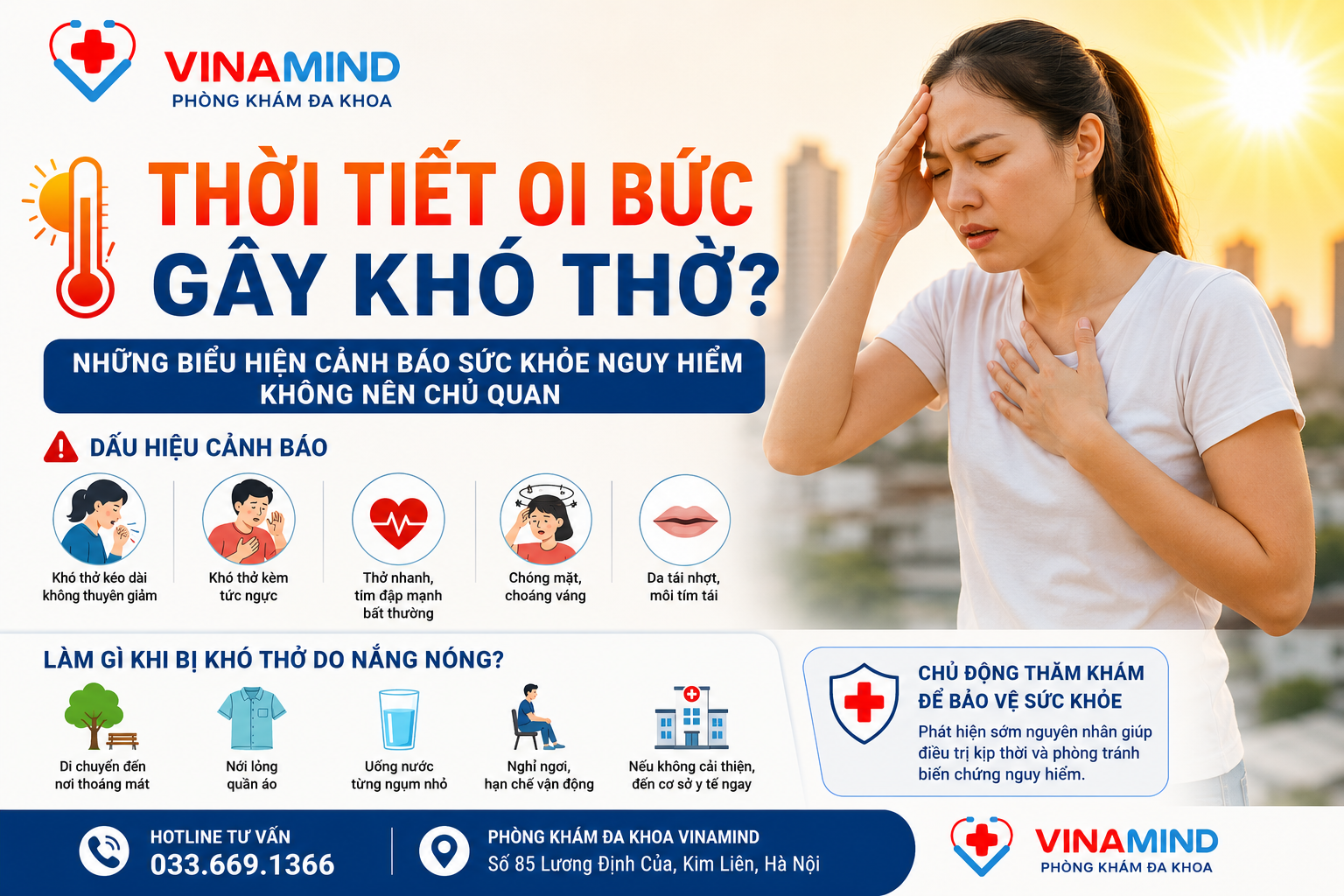 Thời tiết oi bức gây khó thở? Những biểu hiện cảnh báo sức khỏe nguy hiểm không nên chủ qua